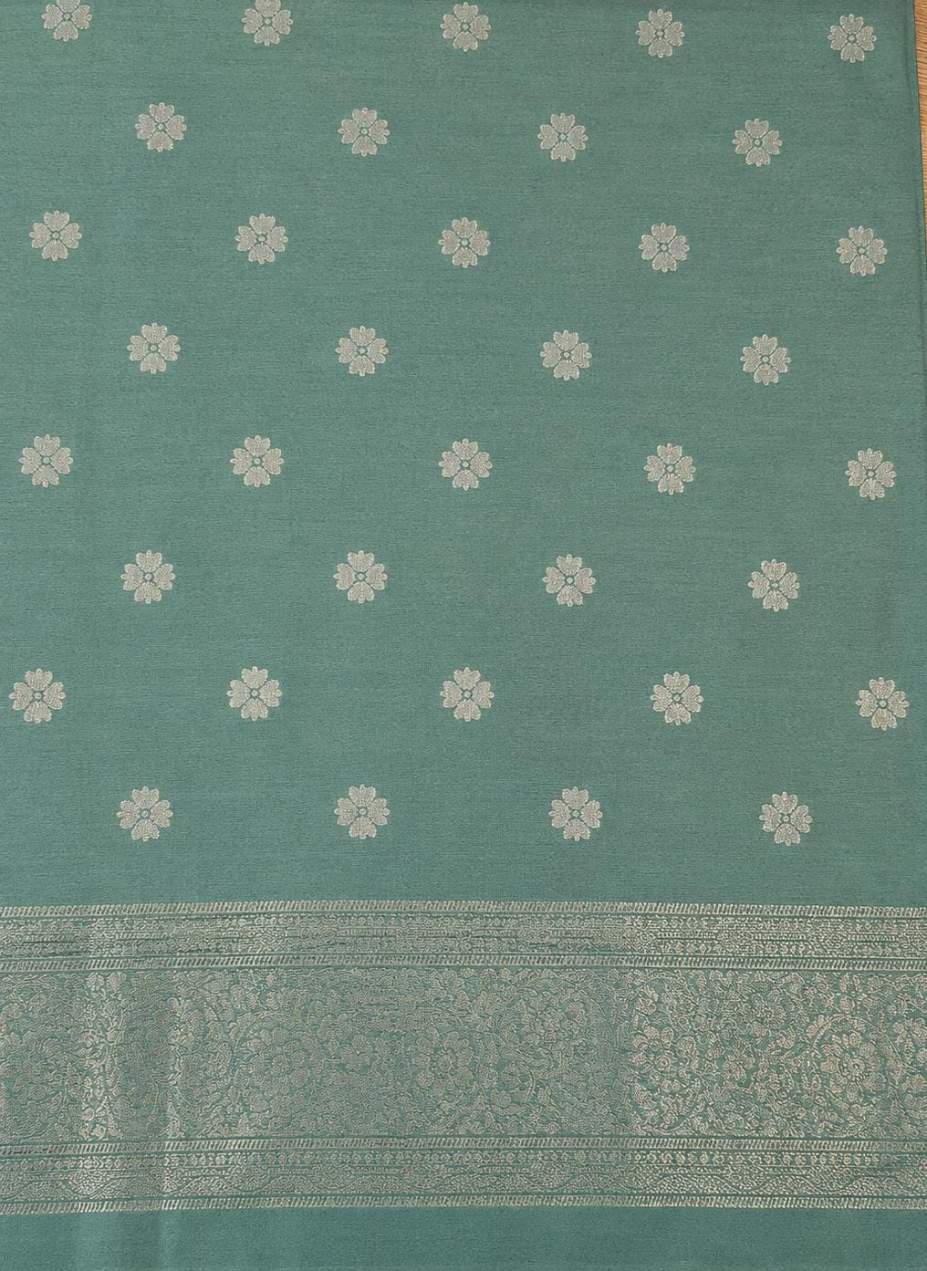 Green banarasi linen saree