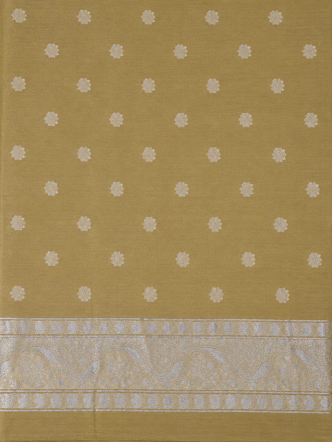 Yellow banarasi linen saree