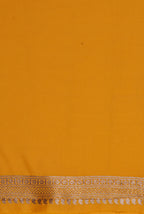 Mustard yellow soft silk banarasi saree