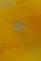 Yellow banarasi chiffon saree