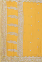 Yellow banarasi chiffon saree