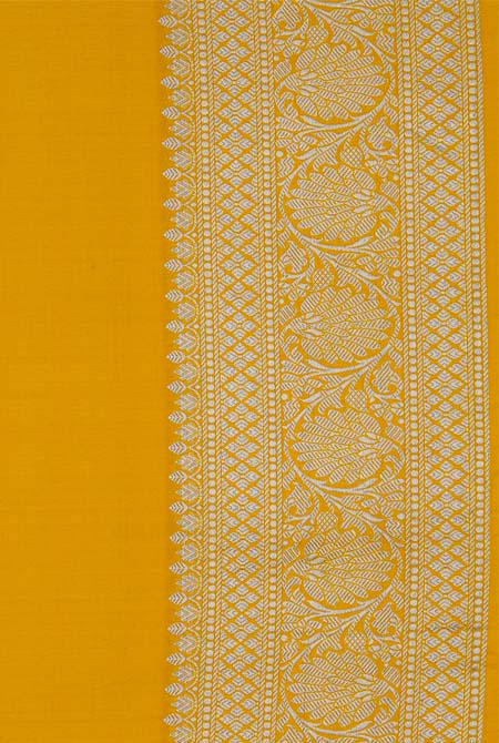 Yellow banarasi chiffon saree